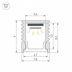 Профиль SL-MINI-8-2000 ANOD BLACK (Arlight, Алюминий)
