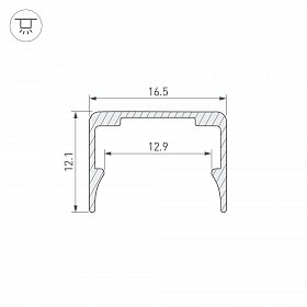 Профиль WPH-FLEX-1414-1000 ANOD (Arlight, Алюминий)