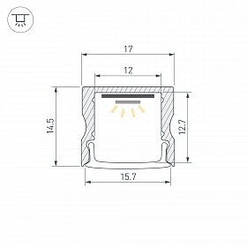 Профиль ARH-LINE-1715-2000 ANOD GOLD (Arlight, Алюминий)