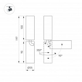 Светильник SP-NUANCE-SURFACE-FLAP-R35-7W Warm3000 (BK, 36 deg, 230V) (Arlight, IP40 Металл, 5 лет)