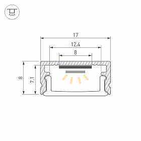 Светильник из профиля для светодиодной подсветки ART-CABINET-FC 24V Day4000 (14 W/m, IP20, 2m) (Arlight, Алюминий+пластик)