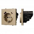 ARL NOBE Розетка зк со шторками с USB тип А+С софт-тач золотой песок SCT-MUAC-SFPL-GD (250V, 16A) (Arlight, -)