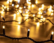 Светодиодная гирлянда ARD-STRING-PRO-10000-BLACK-100LED-FLASH WARM (230V, 7W) (Ardecoled, IP65, 2 года)