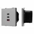 ARL NOBE USB Розетка тип А+С+С софт-тач никель SCT-MUACC-SFPL-FC-IS (65W, QC3) (Arlight, -)