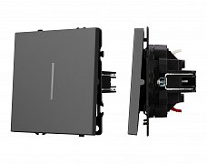 ARL NOBE Выключатель 1 кл подсветка софт-тач серый базальт SWT-MK01-SFPL-L-GR (250V, 10A) (Arlight, -)