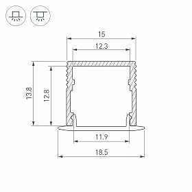 Профиль SL-MINI-15-2000 ANOD (Arlight, Алюминий)