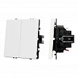 ARL NOBE Выключатель проходной 2 кл софт-тач белый кварц SWT-MKP2-SFPL-WH (250V, 10A) (Arlight, -)