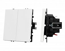 ARL NOBE Выключатель проходной 2 кл софт-тач белый кварц SWT-MKP2-SFPL-WH (250V, 10A) (Arlight, -)