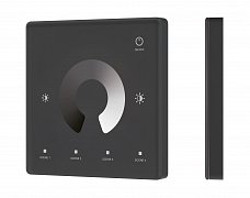 INTELLIGENT ARLIGHT Сенсорная панель SMART-RF-801-11-1G-4SC-DIM черный (3V, 2.4G) накладная (IARL, IP20 Пластик, 5 лет)
