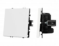 ARL NOBE Выключатель перекрёстный 1 кл софт-тач белый кварц SWT-MKX1-SFPL-WH (250V, 10A) (Arlight, -)
