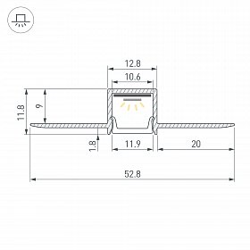 Профиль FANTOM-W12-2000 ANOD (Arlight, Алюминий)