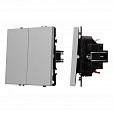 ARL NOBE Выключатель проходной 2 кл софт-тач никель SWT-MKP2-SFPL-IS (250V, 10A) (Arlight, -)