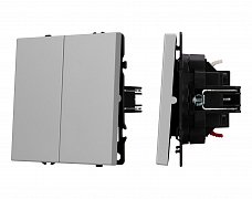 ARL NOBE Выключатель проходной 2 кл софт-тач никель SWT-MKP2-SFPL-IS (250V, 10A) (Arlight, -)