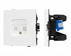 Механизм компьютерной розетки двойной SCT-TENDO-MPC2-PL-WH (RJ-45, CAT6) (Arlight, Белый)
