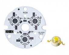 Плата D44-3E 1R-1G-1B Emitter (3x LED, 724-22) (Turlens, -)