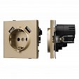 Механизм розетки с USB зарядкой SCT-TENDO-MUAA-SFPL-GD (230V, 16A) (Arlight, Матовый песочный)