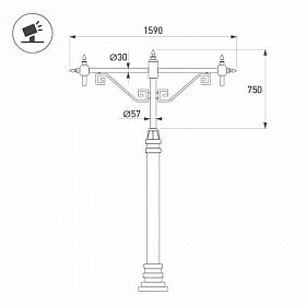 Кронштейн OXOR-SB4-2 BLACK (Arlight, Сталь)