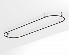 Основание ART-APRIORI-OVAL-ROD-200-4000x1000 (BK) (Arlight, IP20 Металл, 3 года)