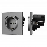 Механизм розетки с USB зарядкой SCT-TENDO-MUAA-PL-GR (230V, 16A) (Arlight, Графитовый)