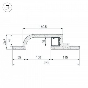 Гипсокартонный Модуль ARL-BAY-ROUND-35-2000 (ГКЛ 12.5мм) (Arlight, -)