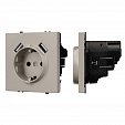 ARL NOBE Розетка зк со шторками с USB тип А+А софт-тач кашемир SCT-MUAA-SFPL-CA (250V, 16A) (Arlight, -)