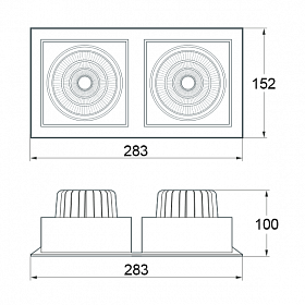 Светильник CL-KARDAN-S283x152-2x25W Day4000 (WH-BK, 30 deg) (Arlight, IP20 Металл, 3 года)