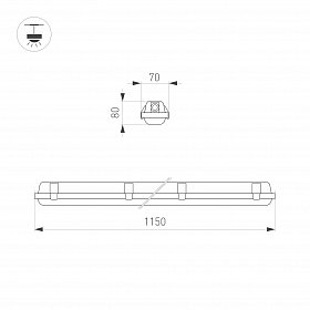Светильник ALT-DALLAS-EMERGENCY-L1150-40W Day4000 (WH, 120 deg, 230V) (Arlight, IP66 Пластик, 5 лет)