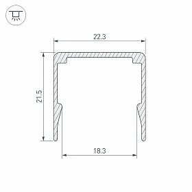 Профиль WPH-FLEX-2020-1000 ANOD (Arlight, Алюминий)