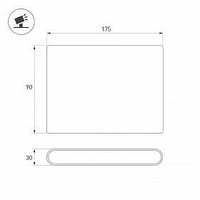 Светильник настенный SP-FLAT-S175x90-2x5W Day4000-MIX (Черный, 75 deg, 230V) (Arlight, IP65 Металл, 3 года)