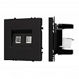 ARL NOBE Розетка телефонная двойная софт-тач черный оникс SCT-MTL2-SFPL-BK (2хRJ-11, 4C) (Arlight, -)