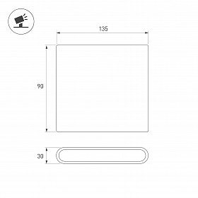 Светильник настенный SP-FLAT-S135x90-2x3W Day4000-MIX (Черный, 75 deg, 230V) (Arlight, IP65 Металл, 3 года)