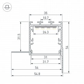 Профиль LINIA32-FANTOM-EDGE-2000 ANOD (Arlight, Алюминий)