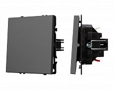 ARL NOBE Выключатель проходной 1 кл софт-тач серый базальт SWT-MKP1-SFPL-GR (250V, 10A) (Arlight, -)