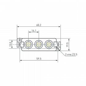 Модуль герметичный ARL-LM5050-3L-12V Red (Arlight, Закрытый)