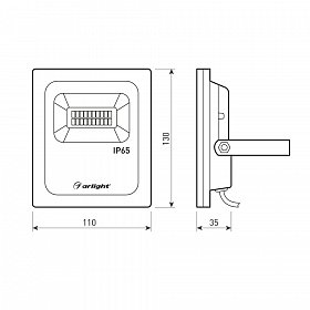 Светодиодный прожектор AR-FLG-FLAT-10W-220V White (Arlight, Закрытый)