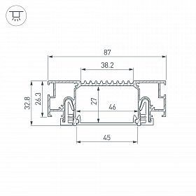 Профиль STRETCH-41-CEIL-CENTER-2000 BLACK (Arlight, Алюминий)