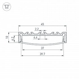 Профиль LINE-4510-2000 ANOD (Arlight, Алюминий)