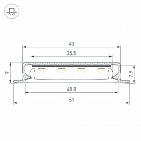 Профиль SL-LINIA40-F-H9-2000 ANOD (Arlight, Алюминий)