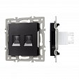 Механизм компьютерной розетки двойной SCT-MPC2-PL-BK (RJ-45, CAT6) (Arlight, -)
