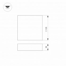 Светильник SP-QUADRO-S120x120-12W Warm3000 (BK, 120 deg, 230V) (Arlight, IP40 Металл, 3 года)