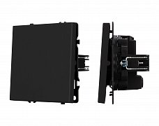 ARL NOBE Выключатель перекрёстный 1 кл софт-тач черный оникс SWT-MKX1-SFPL-BK (250V, 10A) (Arlight, -)
