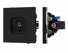 Механизм компьютерной розетки SCT-TENDO-MPC1-SFPL-BK (RJ-45, CAT6) (Arlight, Матовый черный)