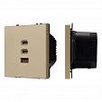 ARL NOBE USB Розетка тип А+С+С софт-тач золотой песок SCT-MUACC-SFPL-FC-GD (65W, QC3) (Arlight, -)
