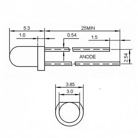 Светодиод ARL2-3014URC-B (ANR, 3мм (круглый))