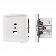 Механизм USB розетки SCT-TENDO-MUAC-PL-WH (5V, 3A, QC3) (Arlight, Белый)