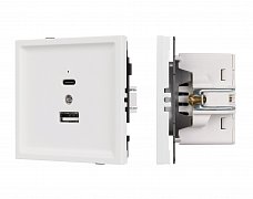 Механизм USB розетки SCT-TENDO-MUAC-PL-WH (5V, 3A, QC3) (Arlight, Белый)