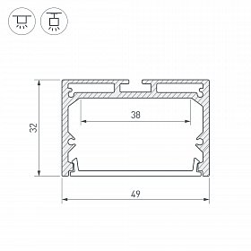 Профиль SL-LINE-4932-2000 ANOD (Arlight, Алюминий)