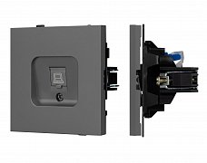 Механизм компьютерной розетки SCT-TENDO-MPC1-SFPL-GR (RJ-45, CAT6) (Arlight, Матовый графитовый)