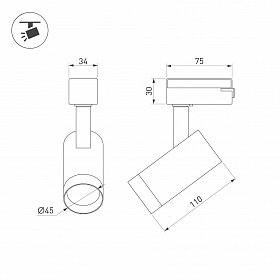 Светильник LGD-SPOT-2TR-R45-7W Day4000 (WH, 24 deg, 230V) (Arlight, IP20 Металл, 3 года)