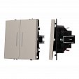 ARL NOBE Выключатель проходной 2 кл подсветка софт-тач кашемир SWT-MKP2-SFPL-L-CA (250V, 10A) (Arlight, -)
